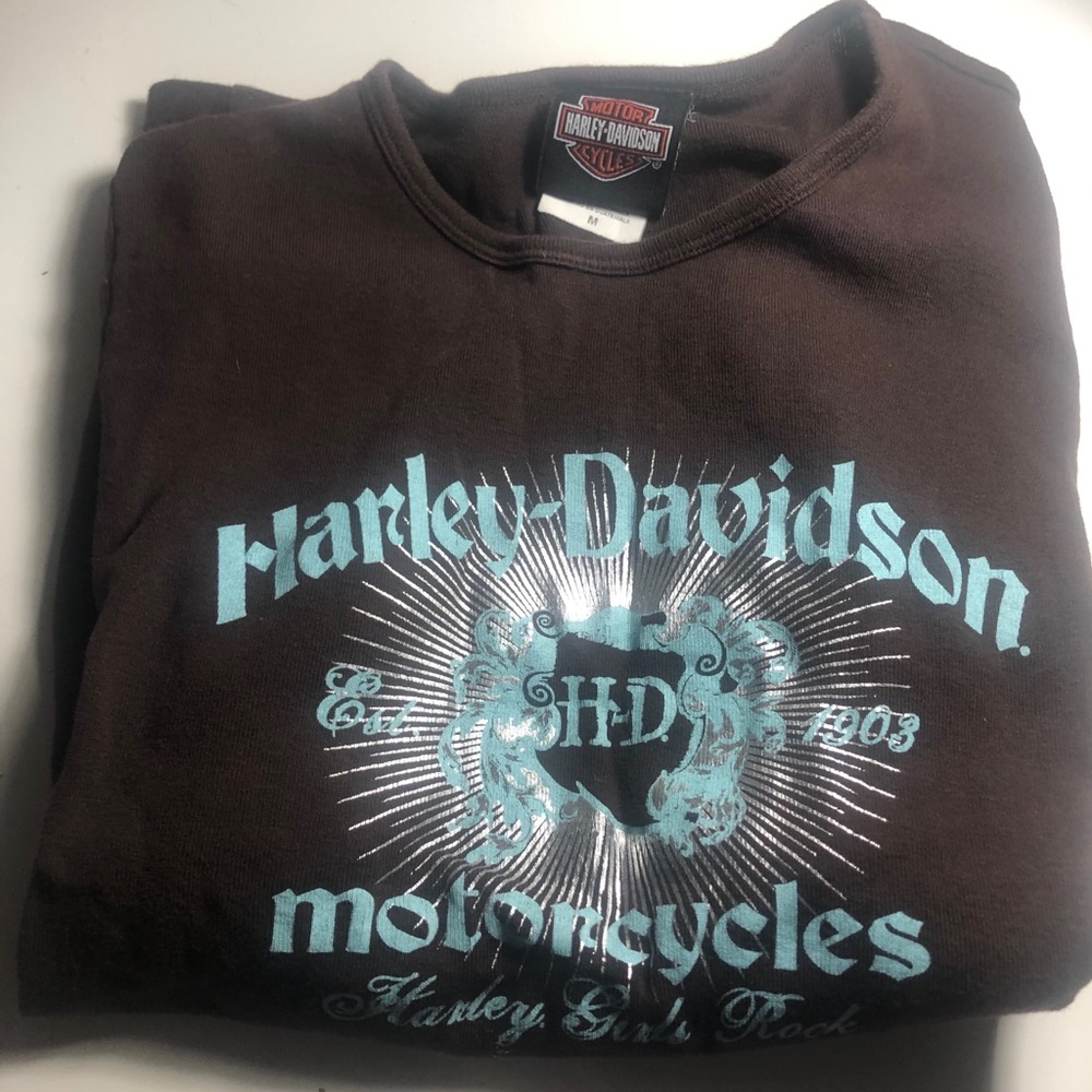 Women’s Harley Davidson T-shirt brown and teal